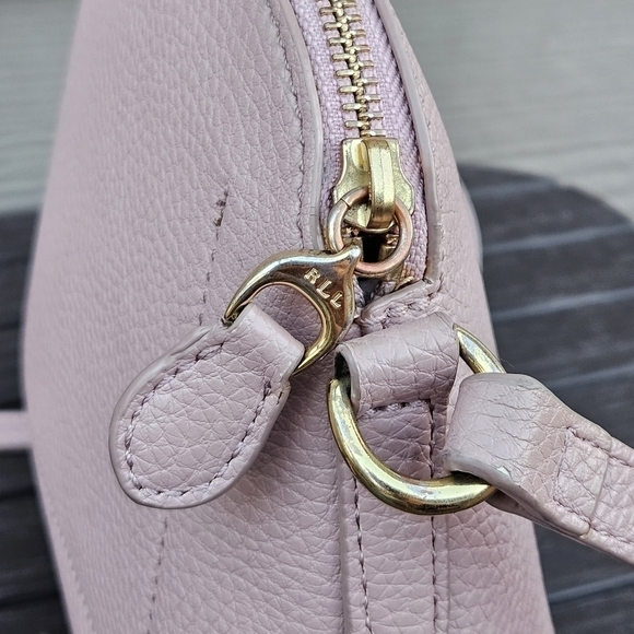 Ralph Lauren Andover Light Pink Crossbody Bag Small Mini Purse Long Strap - Picture 6 of 16